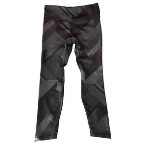 Brooks Formation Crop Mid Rise Leggings Asphalt Eclipse Jacquard Size‎ L